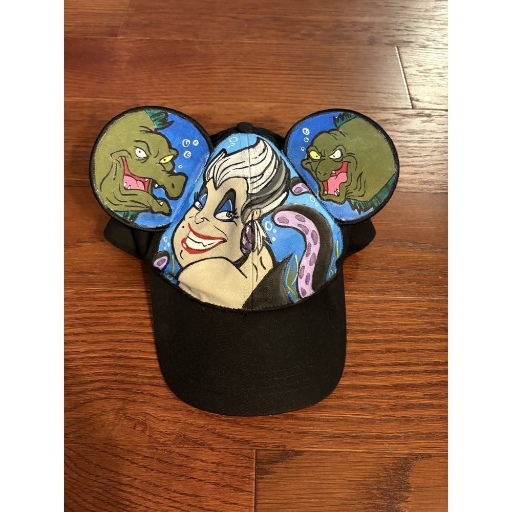 Disney‎ Mickey Ears Hat Hand Painted Ursula Little Mermaid Adult Size